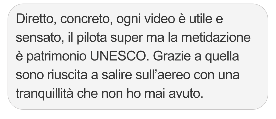 Messaggio di un partecipante al corso